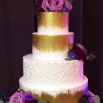 Painted Gold with White Scroll