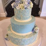 Classic Blue Scrolls and Pearls