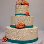 Classic Teal Bands with Scrolling