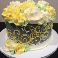 Signature Grey and Yellow Cake