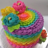 Signature Rainbow Ruffle Cake 2