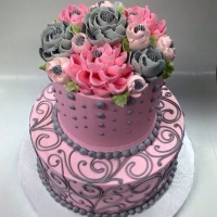Classic Pink and Grey 2 tier